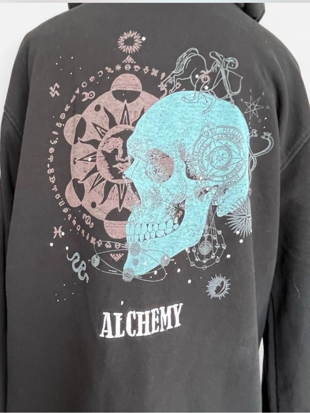 Bolongaro Trevor Black Alchemy Skull Graphic Hoodie XL